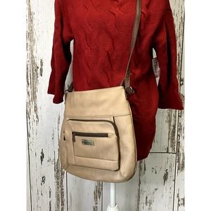 Multi-Sac Tan W/ Brown Trim Purse